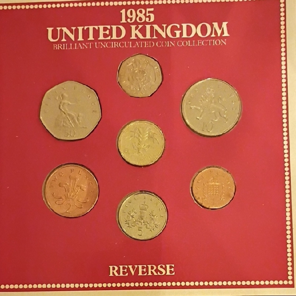 1985 Royal Mint Brilliant Uncirculated Sealed Coin Collection With Facts Folder